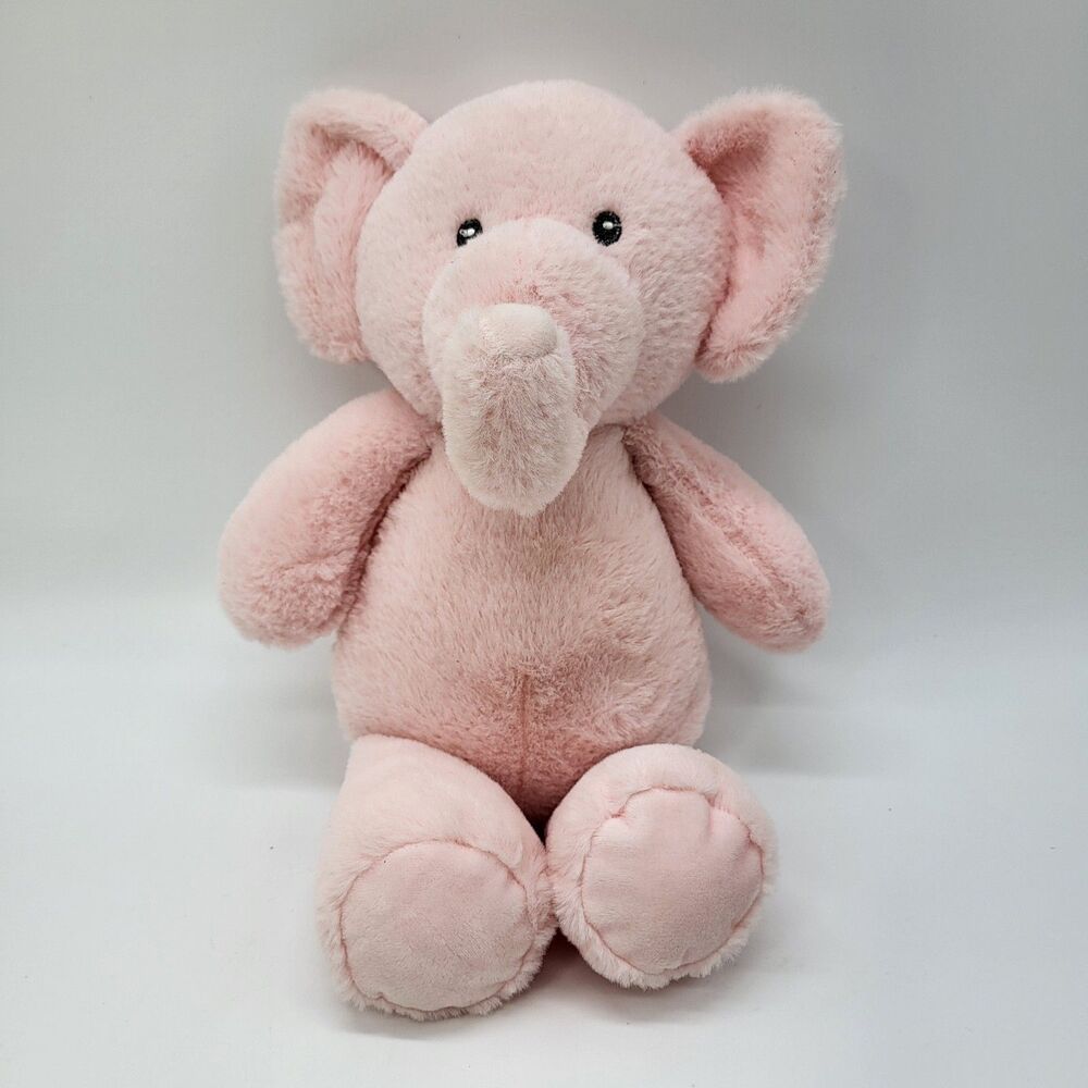 Kellytoy Baby Pink Elephant Plush 12” Lovey Stuffed Animal Rattle Toy